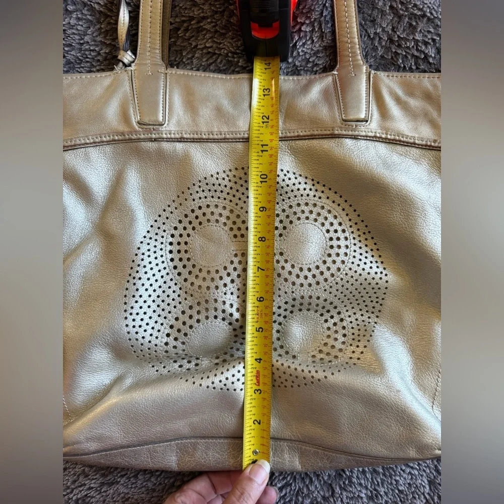 COACH Audrey Gold Perforated Leather Tote